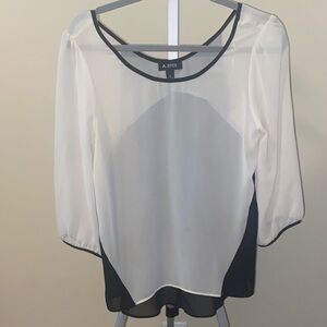 Sheer Color Blocked Blouse